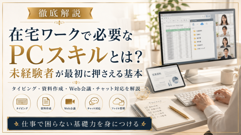 在宅ワークで必要なPCスキルとは？未経験者が最初に押さえる基本を解説