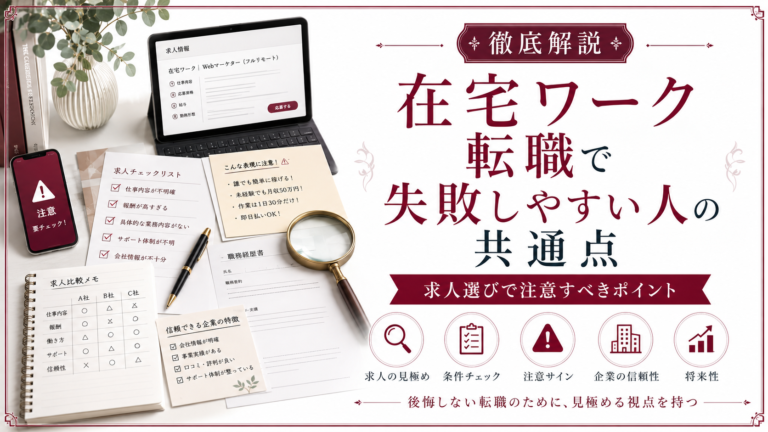 在宅ワーク転職で失敗しやすい人の共通点｜求人選びで注意すべきポイント