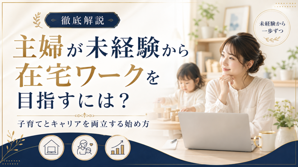 主婦が未経験から在宅ワークを目指すには？子育てとキャリアを両立する始め方