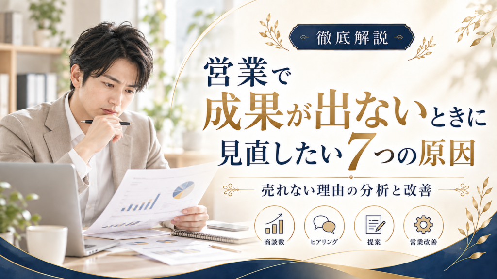 営業で成果が出ない時に見直すべき7つの原因