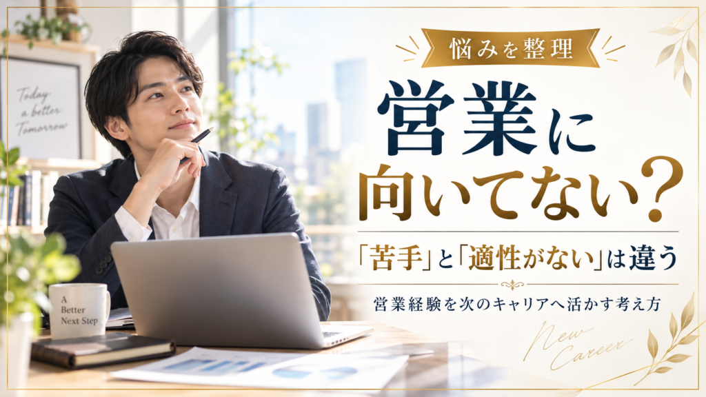 営業に向いてないと感じる人へ｜「苦手」と「適性がない」は違う？営業経験者が整理