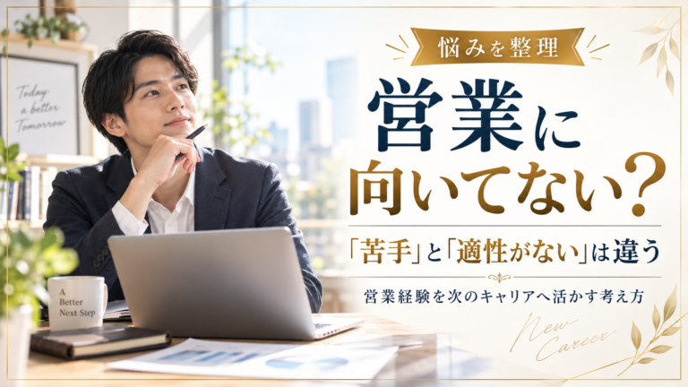 営業に向いてないと感じる人へ｜「苦手」と「適性がない」は違う？営業経験者が整理