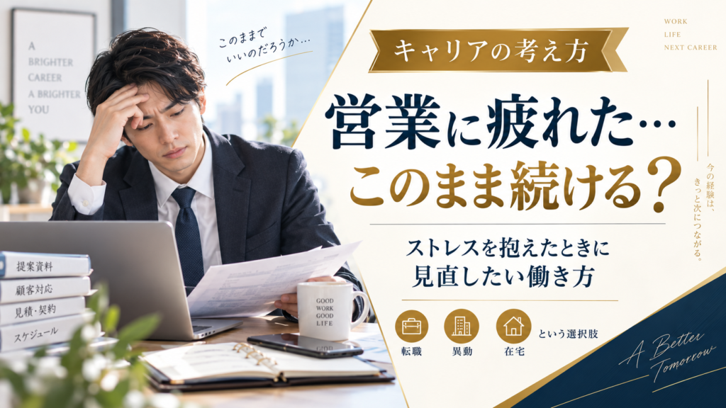 営業に疲れたから転職していい？営業のストレス原因と後悔しない5つの選択肢