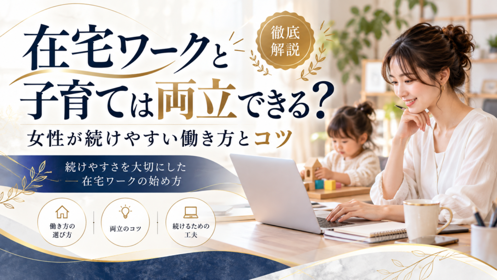 在宅ワークと子育ては両立できる？女性が続けやすい働き方とコツ